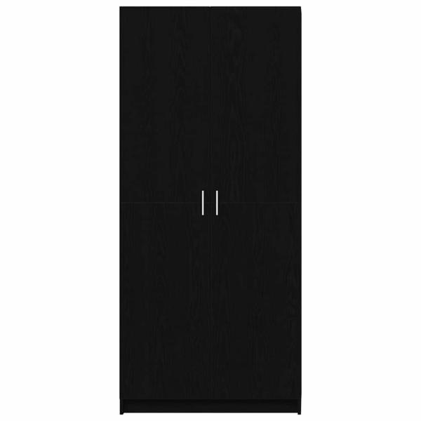 Kleiderschrank Schwarz Eiche 80x51x180 cm Werkstoff