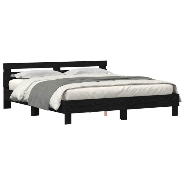 Bettgestell aus Holz Schwarze Eiche Massivholz 200 x 200 cm