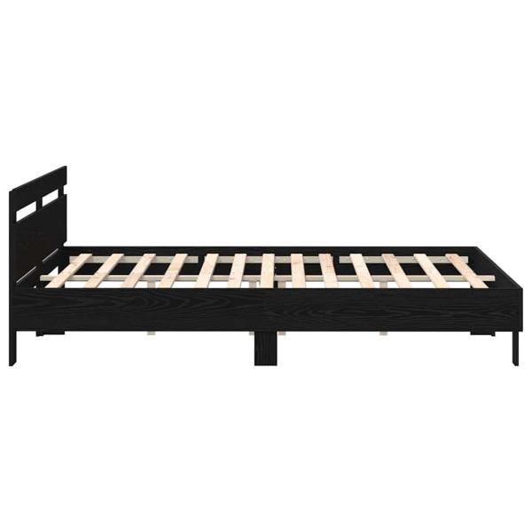 Eichen Bettgestell Schwarz Eiche Massivholz Eiche 180 x 200 cm