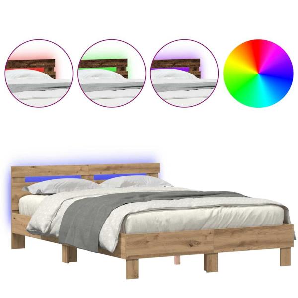 Holz Bettgestell Künstlerische Eiche Holz 150 x 200 cm