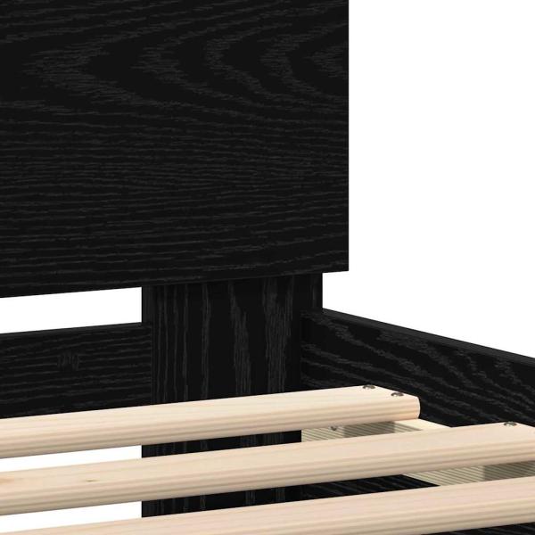 Schwarzes Eichenbettgestell Schwarze Eiche Massivholz Eiche