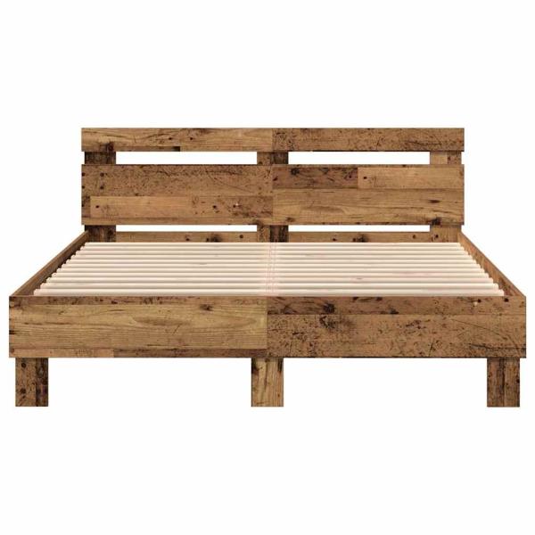 Holz Bettgestell Reclaimed Wood 140 x 190 cm Verstellbar