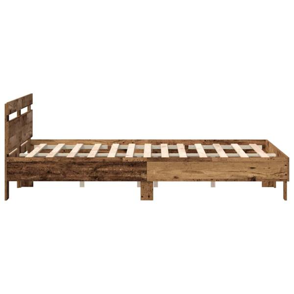 Holz Bettgestell Reclaimed Wood 140 x 190 cm Verstellbar