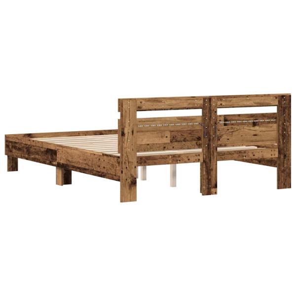 Holz Bettgestell Reclaimed Wood 140 x 190 cm Verstellbar