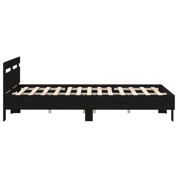 Schwarzes Bettgestell Schwarze Eiche Holz 140 x 190 cm Langlebig
