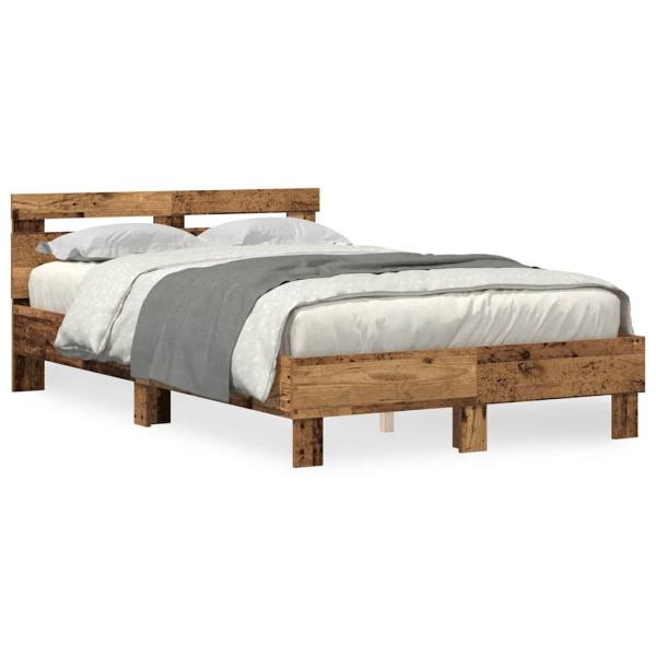 Bettgestell aus Holzwerkstoff Alte Holzoptik Holzwerkstoff