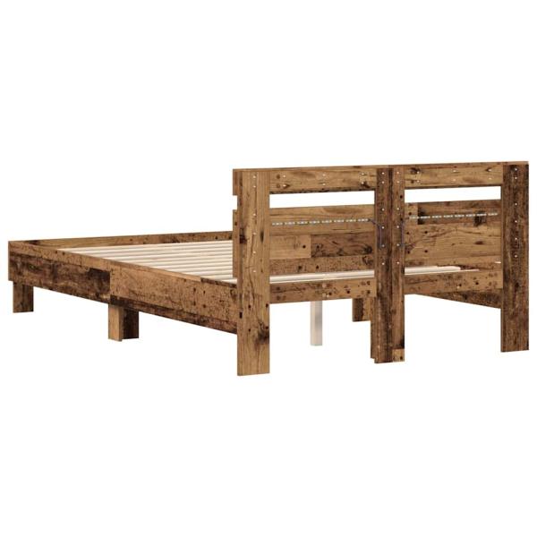 Bettgestell aus Holzwerkstoff Alte Holzoptik Holzwerkstoff