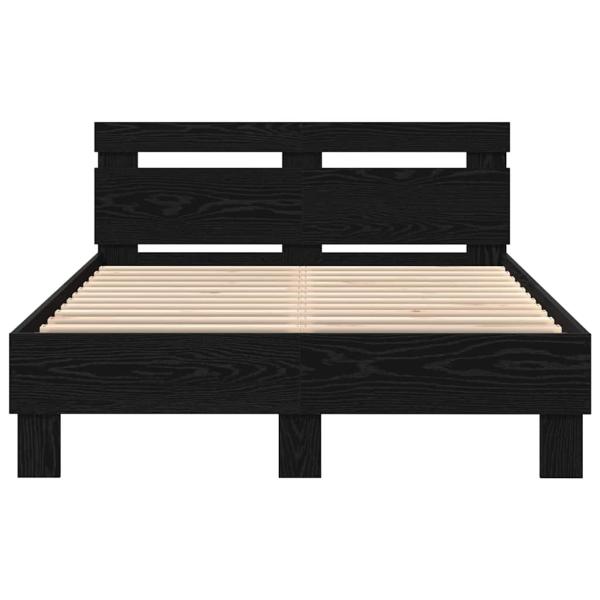 Lattenbettgestell Schwarz Eiche Holzwerkstoff 120 x 190 cm