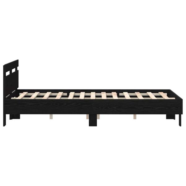 Lattenbettgestell Schwarz Eiche Holzwerkstoff 120 x 190 cm