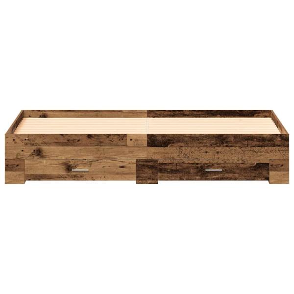 Bett mit Schubladen Altholz 180x200 cm Holzwerkstoff