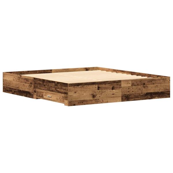 Bett mit Schubladen Altholz 180x200 cm Holzwerkstoff