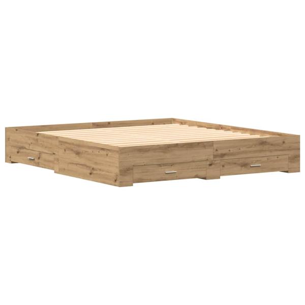 Bett mit Schubladen Artisan Eiche 180x200 cm Holzwerkstoff