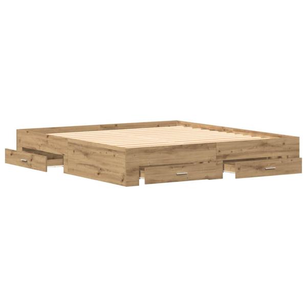 Bett mit Schubladen Artisan Eiche 180x200 cm Holzwerkstoff
