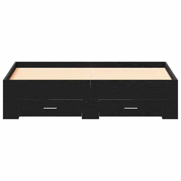 Bettgestell mit Schubladen Schwarze Eiche Engineered Wood