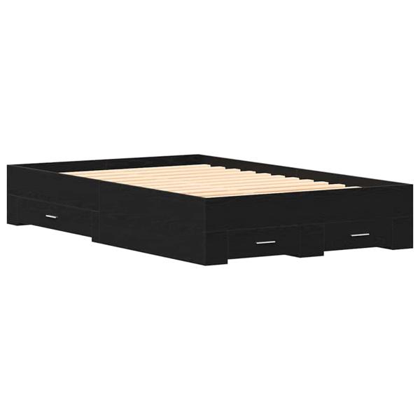 Bett mit Schubladen Schwarz Eiche 120x200 cm Holzwerkstoff