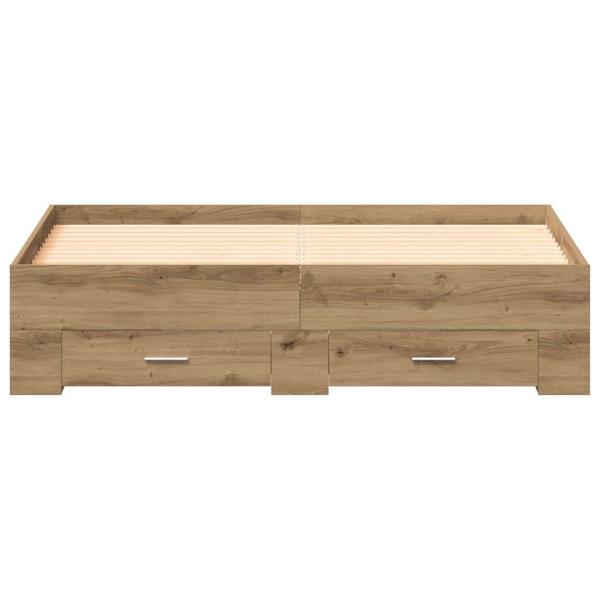 Bettgestell mit Schubladen Eiche Holzwerkstoff 140 x 190 cm