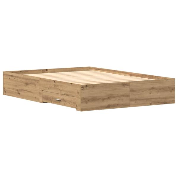 Bett mit Schubladen Artisan Eiche 135x190 cm Holzwerkstoff