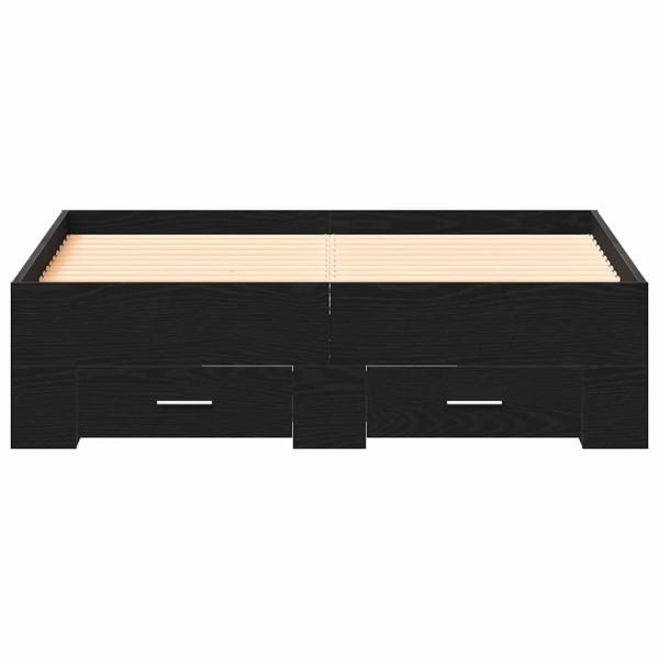Bett mit Schubladen Schwarz Eiche 120x190 cm Holzwerkstoff