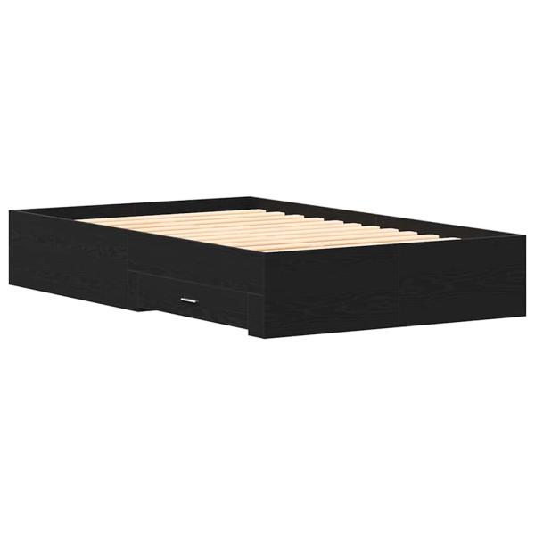 Bett mit Schubladen Schwarz Eiche 120x190 cm Holzwerkstoff