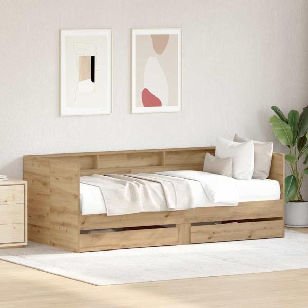 ARDEBO.de - Tagesbett in Artisan Eiche Artisan Eiche Holzwerkstoff 100 x 200 cm