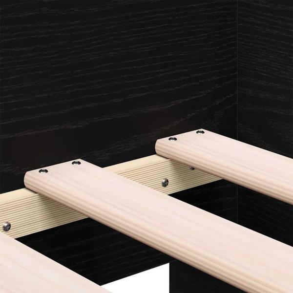 Schwarzes Bettsofa mit Schubladen Schwarze Eiche Holzwerkstoff