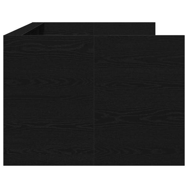 Schwarzes Bettsofa mit Schubladen Schwarze Eiche Holzwerkstoff