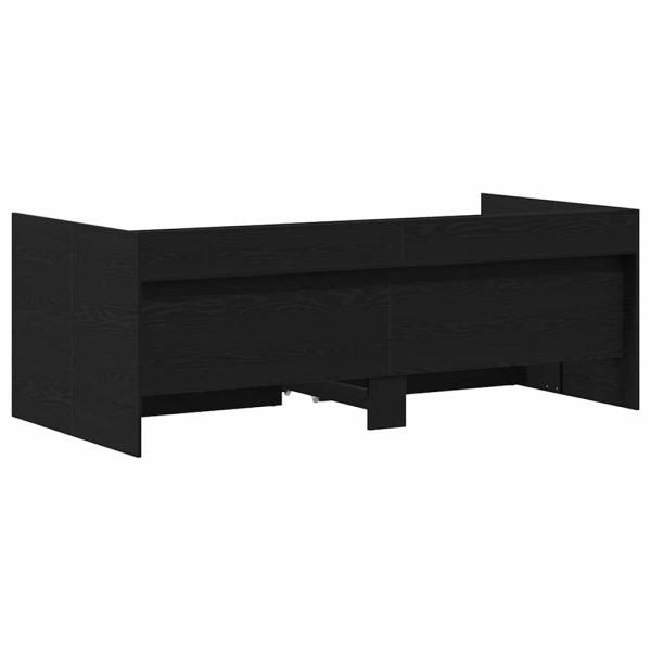 Schwarzes Bettsofa mit Schubladen Schwarze Eiche Holzwerkstoff
