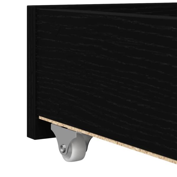 Schwarzes Bettsofa mit Schubladen Schwarze Eiche Holzwerkstoff
