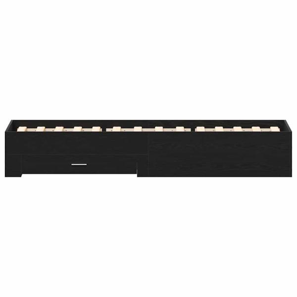Bettgestell Schwarz Eiche 90x200 cm Holzwerkstoff