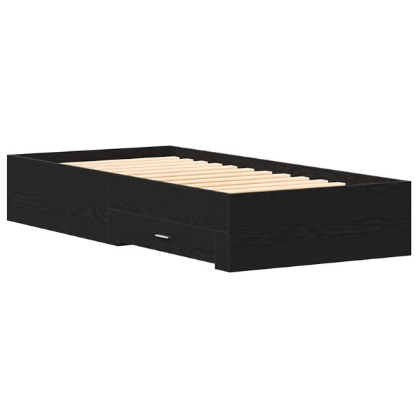 Bettgestell Schwarz Eiche 90x200 cm Holzwerkstoff