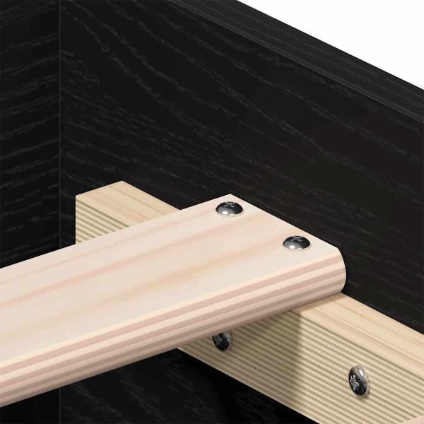 Bettgestell Schwarz Eiche 90x200 cm Holzwerkstoff