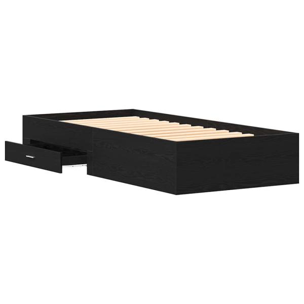 Bettgestell Schwarz Eiche 90x190 cm aus Holzwerkstoff