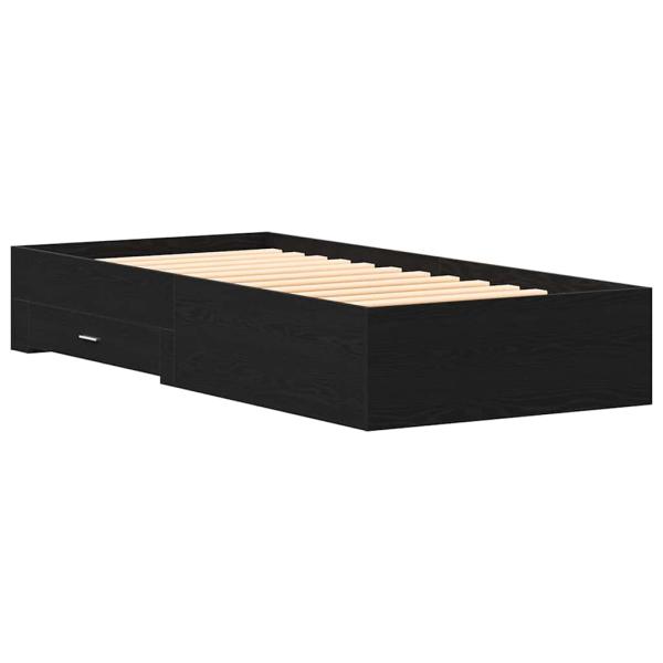Bettgestell Schwarz Eiche 90x190 cm aus Holzwerkstoff