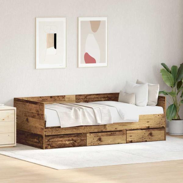 ARDEBO.de - Tagesliege Altholz Ingenieurholz 90 x 190 cm Stabil Tagesliege