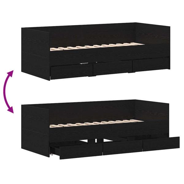 Daybed Schwarze Eiche Spanplatten 90 x 190 cm Langlebig Daybed