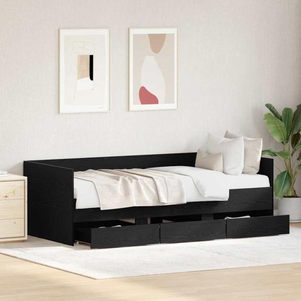 Daybed Schwarze Eiche Spanplatten 90 x 190 cm Langlebig Daybed