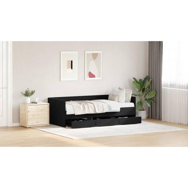 Daybed Schwarze Eiche Spanplatten 90 x 190 cm Langlebig Daybed