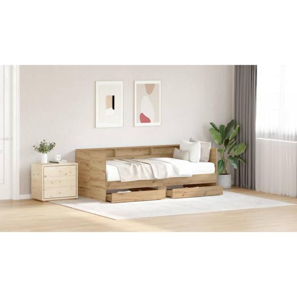 Tagesbett mit Schubladen Artisan Eiche Holzwerkstoff 90 x 200 cm