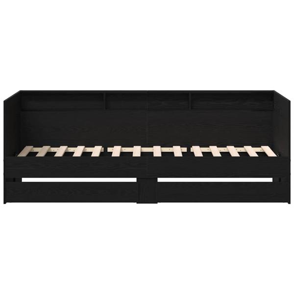 Schwarzes Eichen-Tagesbett mit Schubladen Schwarze Eiche