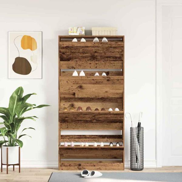 Schuhschrank Altes Holz Holzwerkstoff 80 x 21 x 163,5 cm