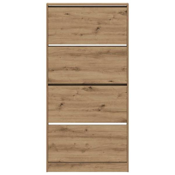 Schuhschrank Handwerkliche Eiche Holzwerkstoff 80 x 21 x 163.5 cm
