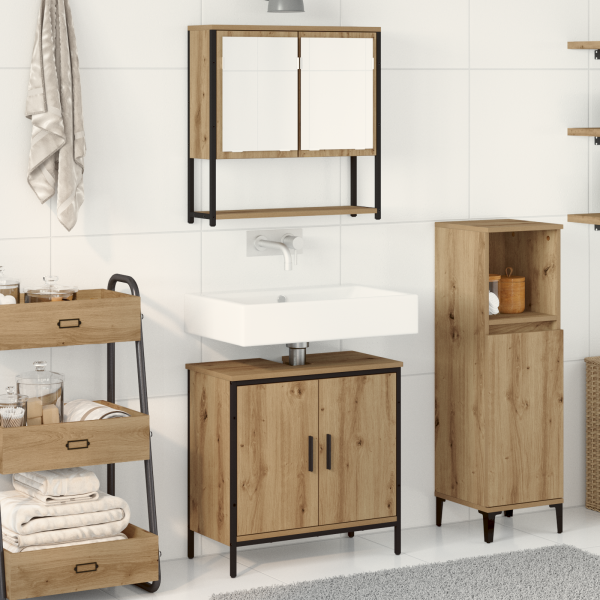 Badezimmermöbel-Set 2 stk. Braun 60 x 30 x 60 cm Holzwerkstoff