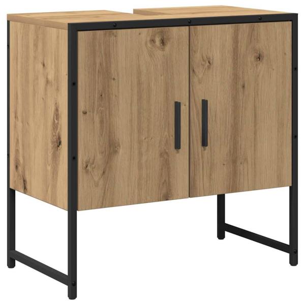 2-teiliges Badezimmer-Schranksystem aus Artisan Eichen-Engineered Wood