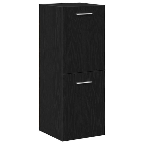 4-teiliges Badezimmermöbel Set Schwarze Eiche Ingenieurholz