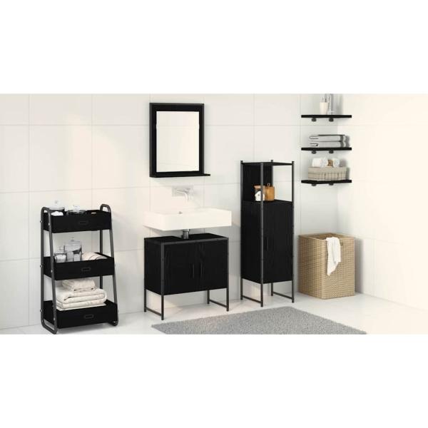 3tlg. Badschrank-Set Schwarze Eiche Holzwerkstoff