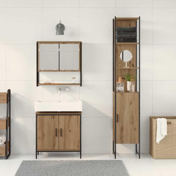 3-teiliges Badezimmermöbel-Set Artisan Eiche engineered Wood