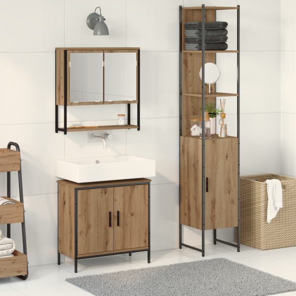3-teiliges Badezimmermöbel-Set Artisan Eiche engineered Wood