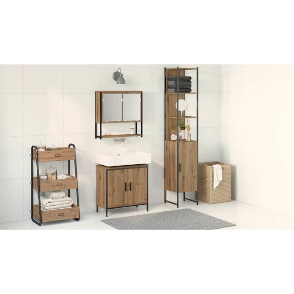3-teiliges Badezimmermöbel-Set Artisan Eiche engineered Wood