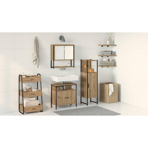 3-tlg Badezimmermöbel Set Artisan Eiche Holzwerkstoff