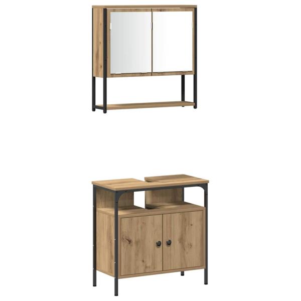3-tlg Badezimmermöbel Set Artisan Eiche Holzwerkstoff